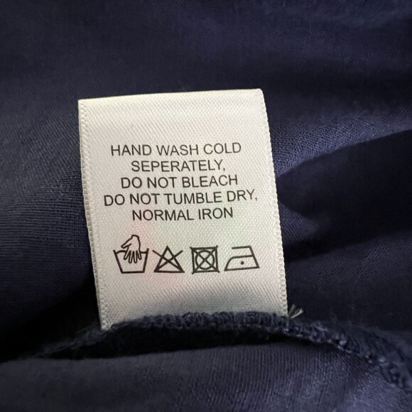 Ellsworth‎ + Ivey Dress Women Small Navy Blue Ruffle Neutral Boho Peasant Preppy - Picture 8 of 8